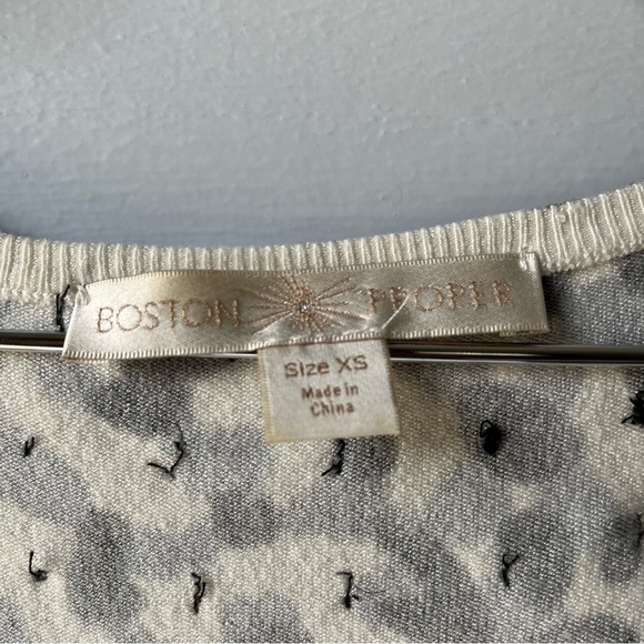 Boston Proper Zebra Leopard Print Zip-Up Cardigan - Picture 2 of 8